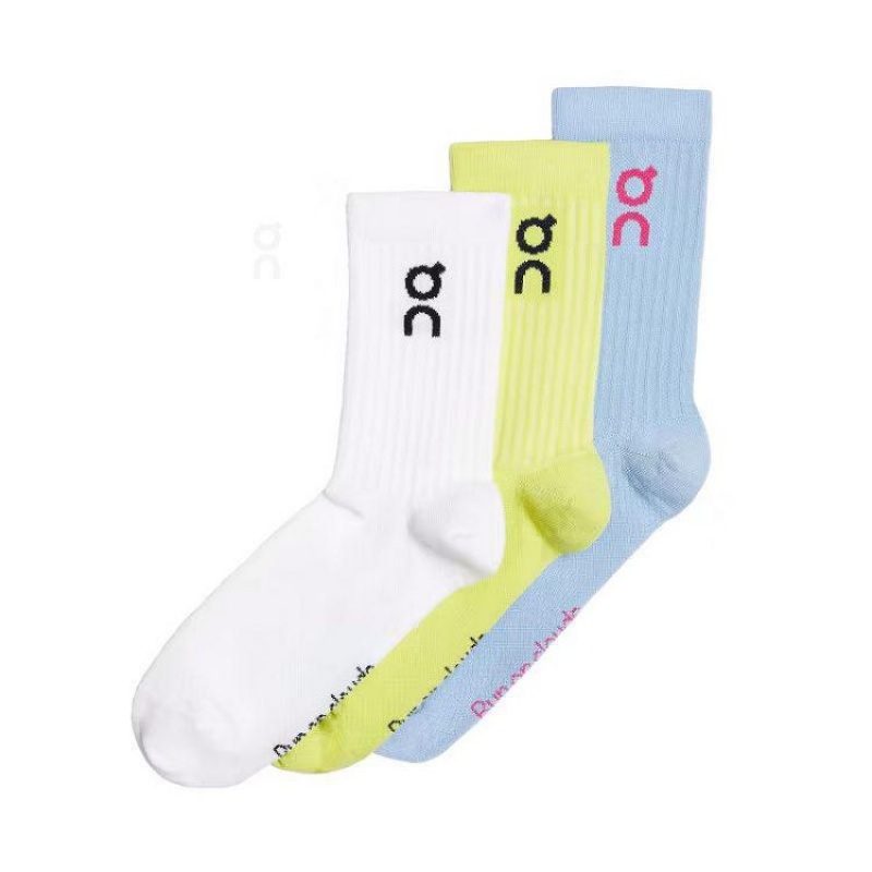 On Cloud Logo 3-Pack Azules Blancas Amarillo | PE_ON8922