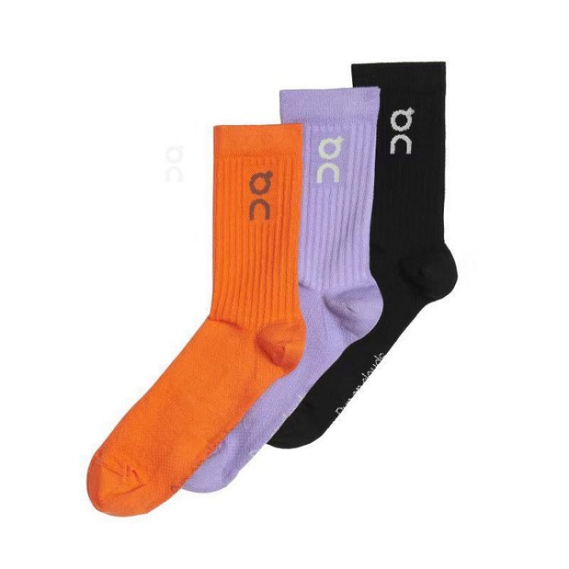 On Cloud Logo 3-Pack Naranjas Moradas Negras | PE_ON8364